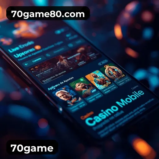 Aplicativo móvel 70game para iOS e Android